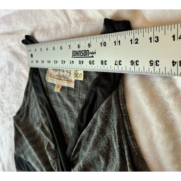 Aventura Womens Gray Black Patterned Sleeveless A-Line Dress Size Large Stretch - Picture 4 of 11